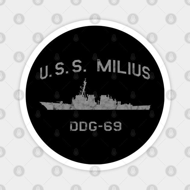 DDG-69 USS Milius Ships Profile Magnet by DesignedForFlight